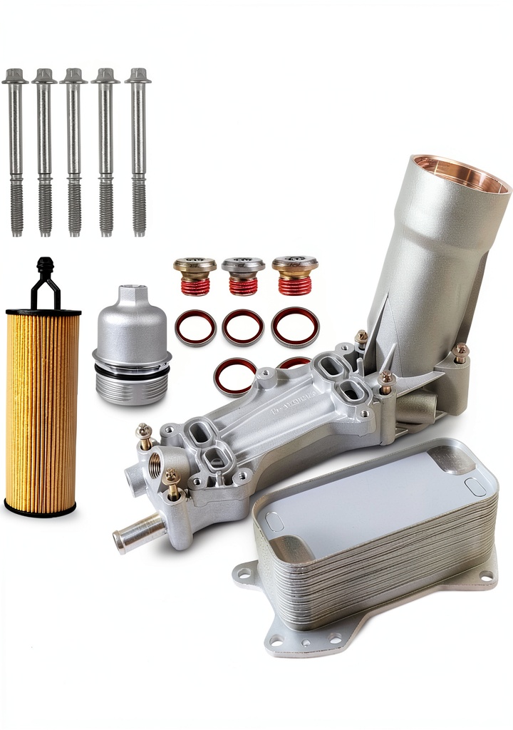 GOLOTO aluminum oil filter housing installed in a Jeep engine bay