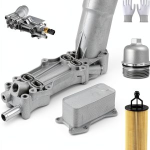 WZUMLAP Aluminum Engine Oil Filter Adapter Housing with Gasket Kit-0