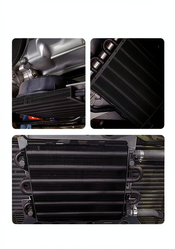 Transmission Cooler EVIL ENERGY Kit Black 6 Pass Aluminum Alloy-6