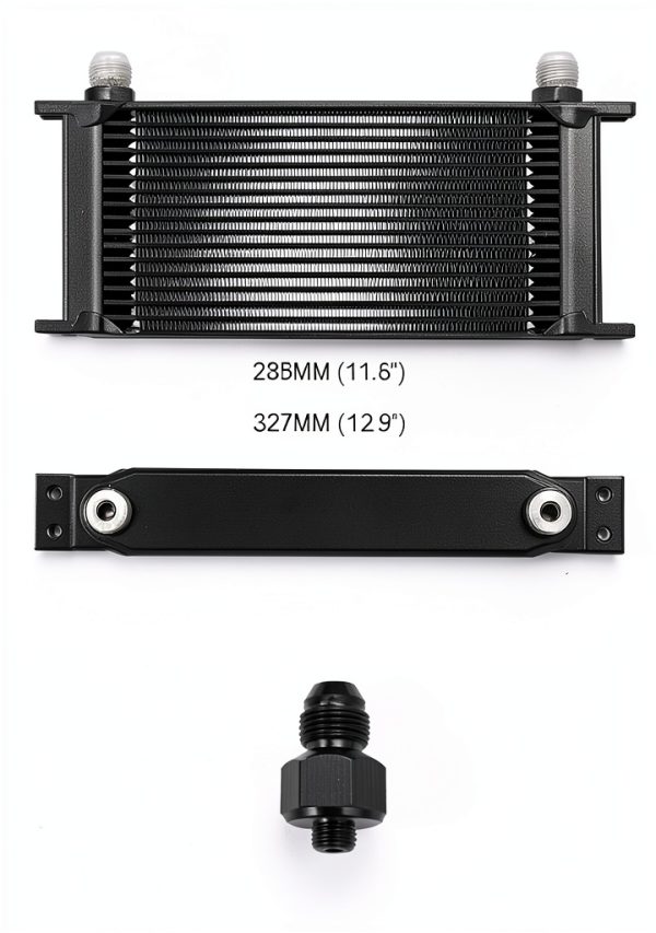 PQY 16‑Row Oil Cooler OCK01 Black Universal Fit Engine Cooling Kit-2