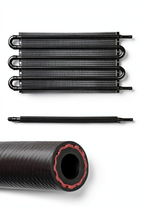 Transmission Cooler EVIL ENERGY Kit Black 6 Pass Aluminum Alloy-2