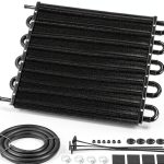 FILTERUP Transmission Oil Cooler Kit 10 Pass Aluminum 5/16" ID Hose-0