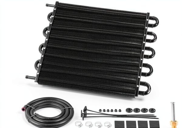 FILTERUP Transmission Oil Cooler Kit 10 Pass Aluminum 5/16" ID Hose-0