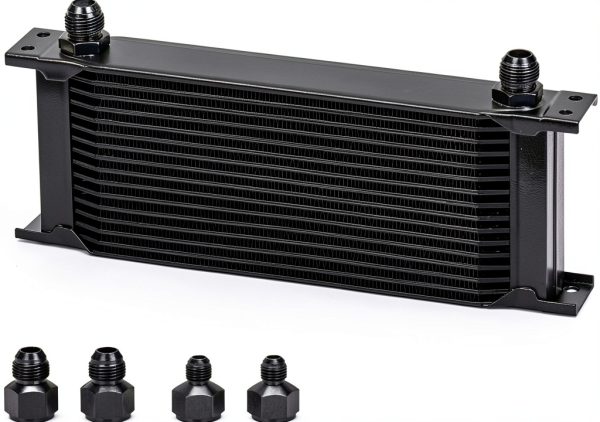 PQY 16‑Row Oil Cooler OCK01 Black Universal Fit Engine Cooling Kit-0