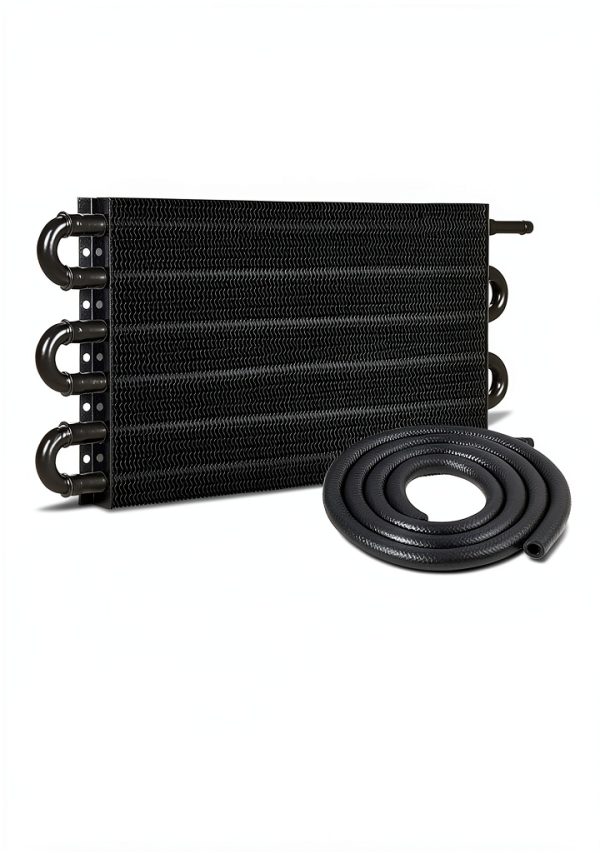 Transmission Cooler EVIL ENERGY Kit Black 6 Pass Aluminum Alloy-1