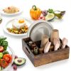 Acacia Wood Utensil Holder COMNICO 6‑Compartment Counter Organizer-1