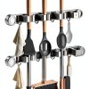 Broom Holder Wall Mount GHYFFF Suction Cup Organizer 2 Slots 3 Hooks-4