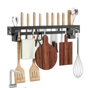 Utensil Hanging Rack Tessitop Stainless Steel Wall Mount 15.7in Black-0