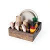 Acacia Wood Utensil Holder COMNICO 6‑Compartment Counter Organizer-3