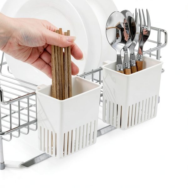Cutlery Drying Rack - Generic S‑Hook Utensil Drainer (White 2pcs)-3