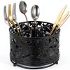 360° Black Rotating Utensil Caddy HOFURME 4‑Compartment Organizer-0